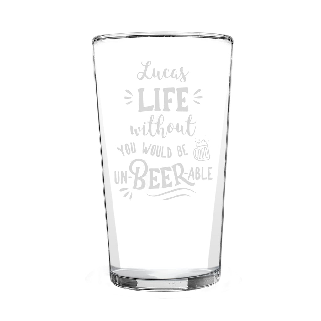 Personalised Un - beer - able Pint Glass | Inspired Creative Gifts | UK Supplier