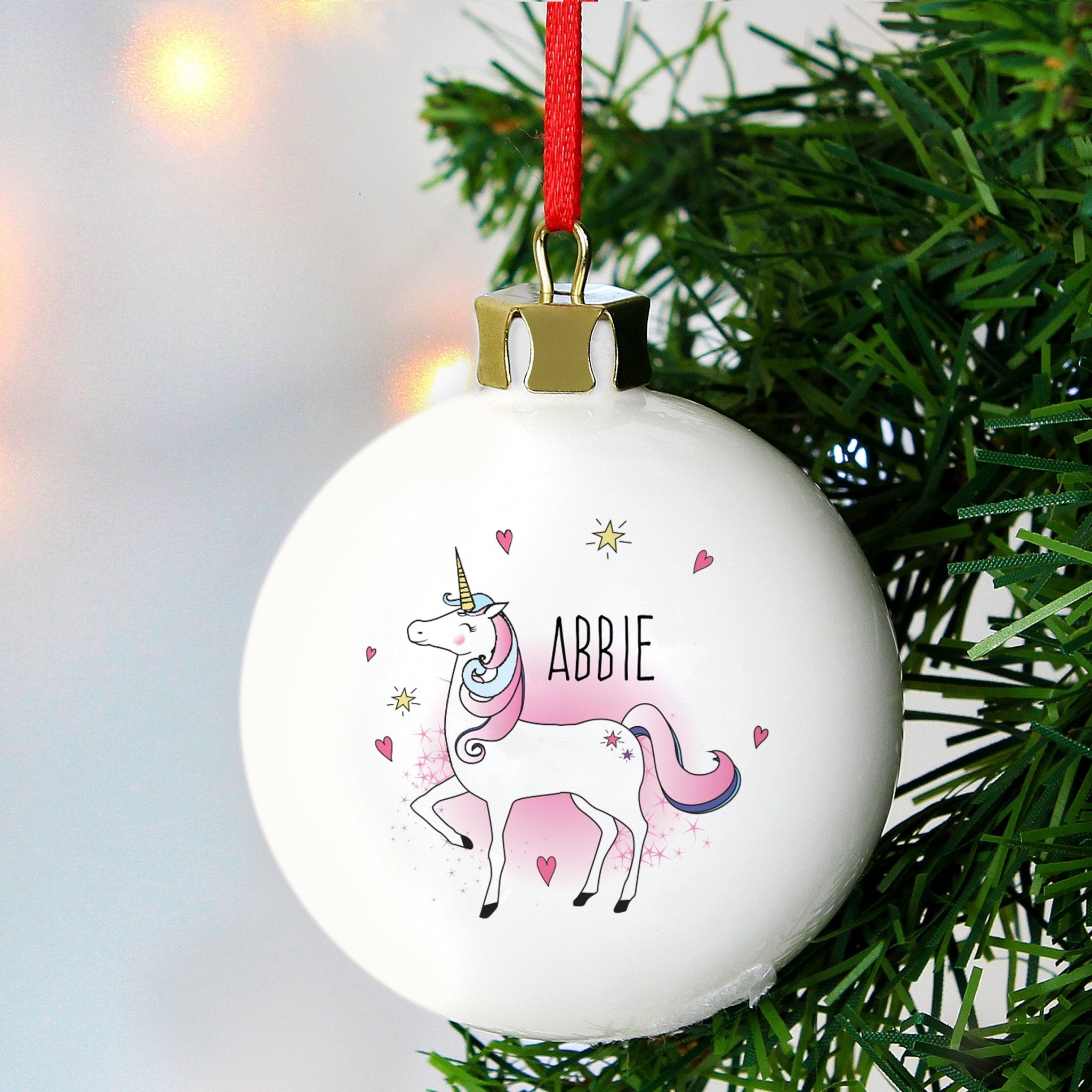 Custom Unicorn Bauble - Unique Personalised Ornament | Inspired Creative Gifts | UK Supplier