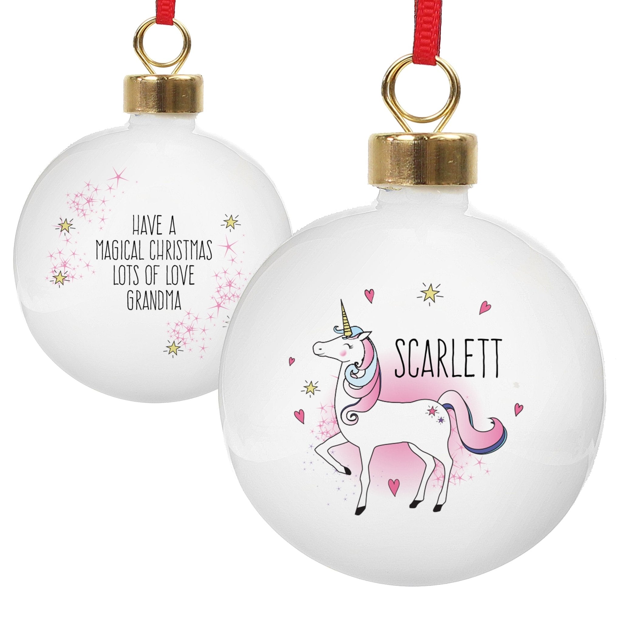 Custom Unicorn Bauble - Unique Personalised Ornament | Inspired Creative Gifts | UK Supplier