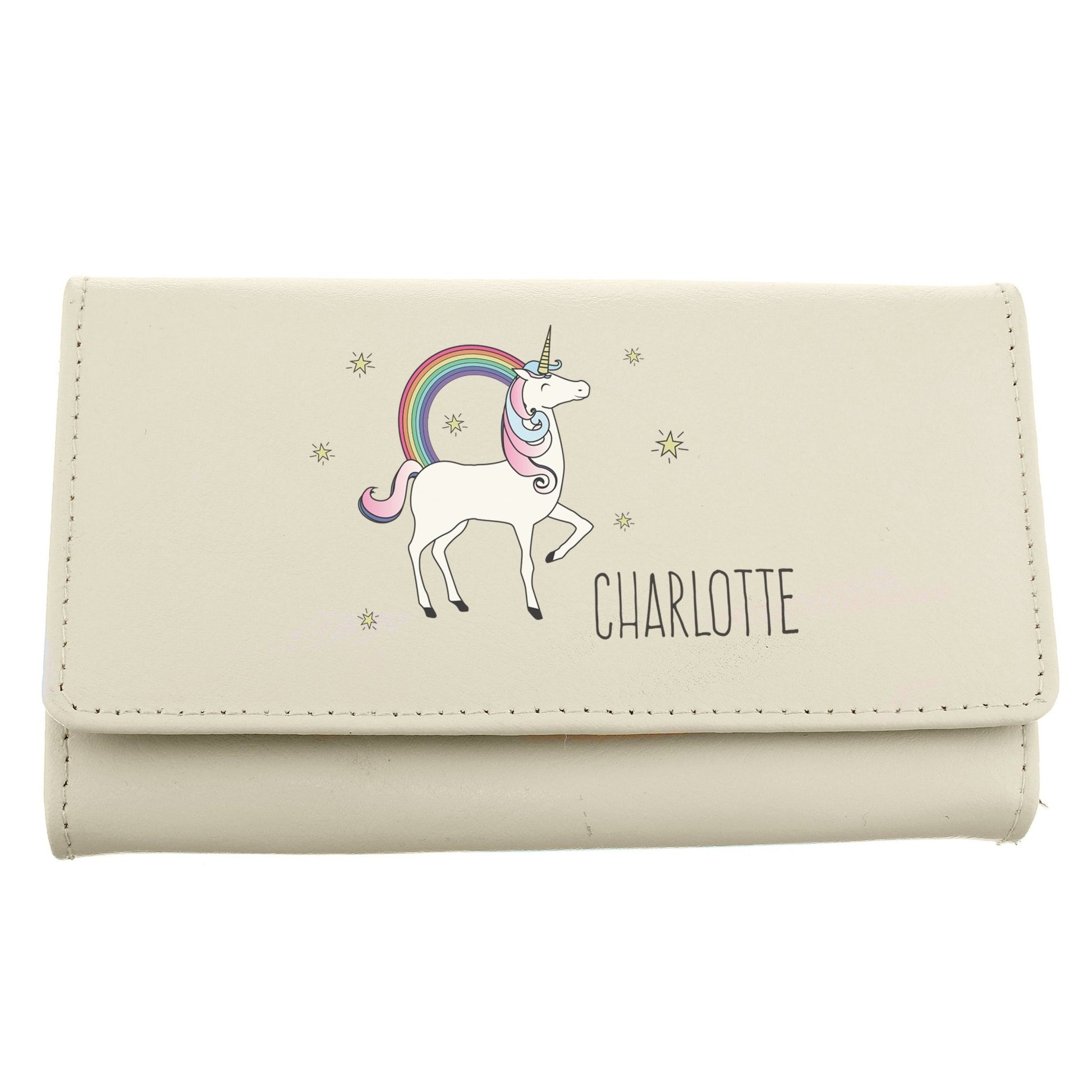 Personalised Unicorn Cream Purse | Inspired Creative Gifts | UK Supplier