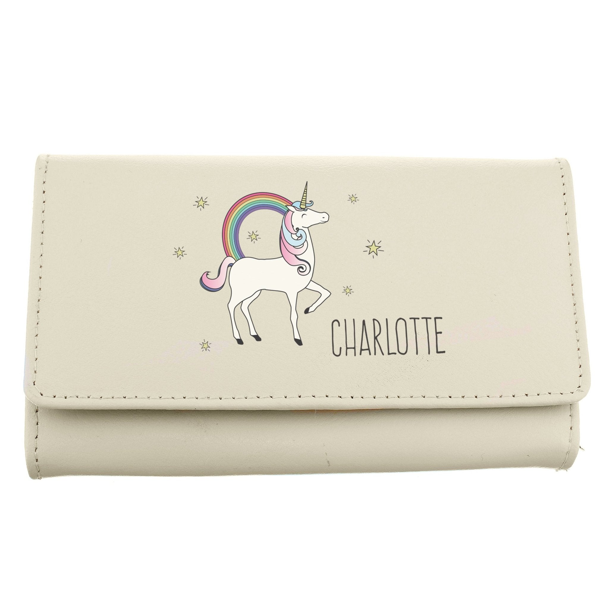 Personalised Unicorn Cream Purse | Inspired Creative Gifts | UK Supplier