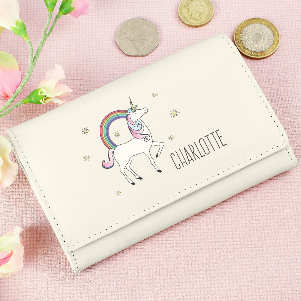 Personalised Unicorn Cream Purse | Inspired Creative Gifts | UK Supplier