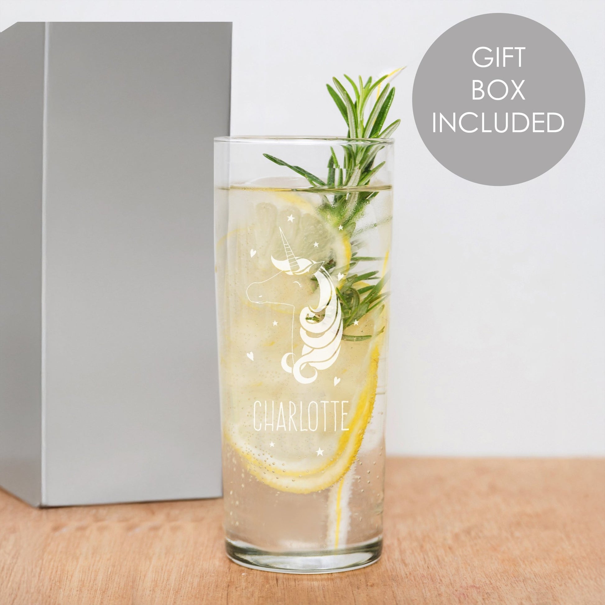 Personalised Unicorn Engraved Hi Ball Glass | Inspired Creative Gifts | UK Supplier
