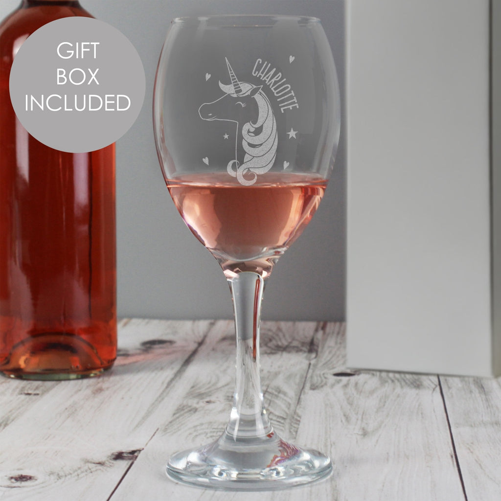 Personalised Unicorn Engraved Wine Glass | Inspired Creative Gifts | UK Supplier
