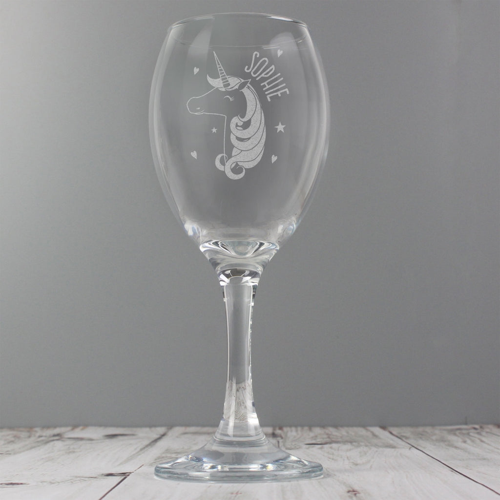 Personalised Unicorn Engraved Wine Glass | Inspired Creative Gifts | UK Supplier
