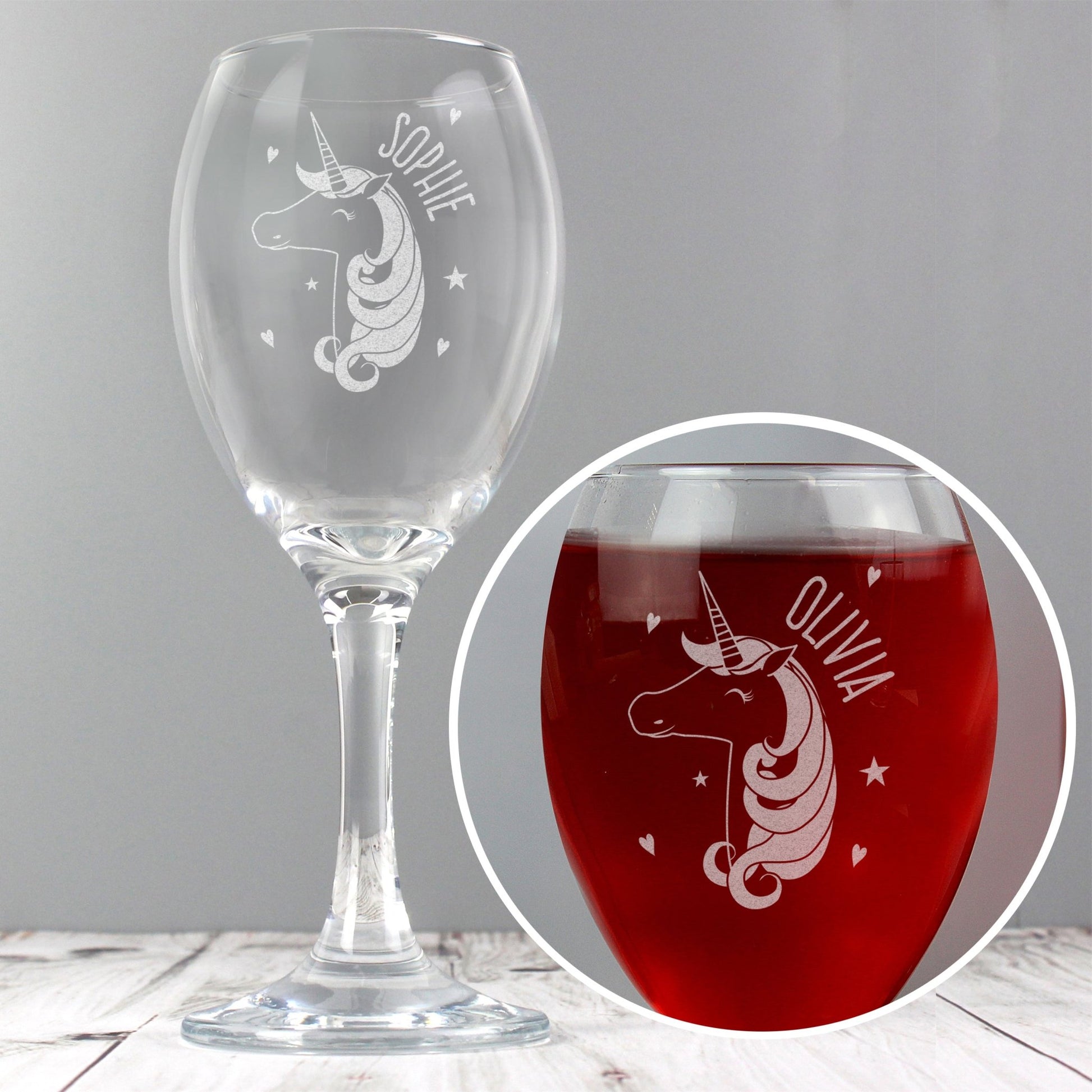 Personalised Unicorn Engraved Wine Glass | Inspired Creative Gifts | UK Supplier