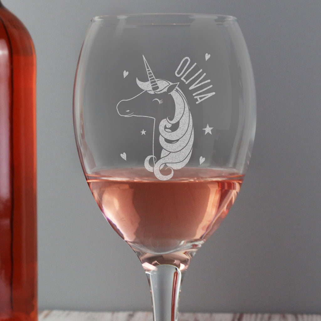 Personalised Unicorn Engraved Wine Glass | Inspired Creative Gifts | UK Supplier