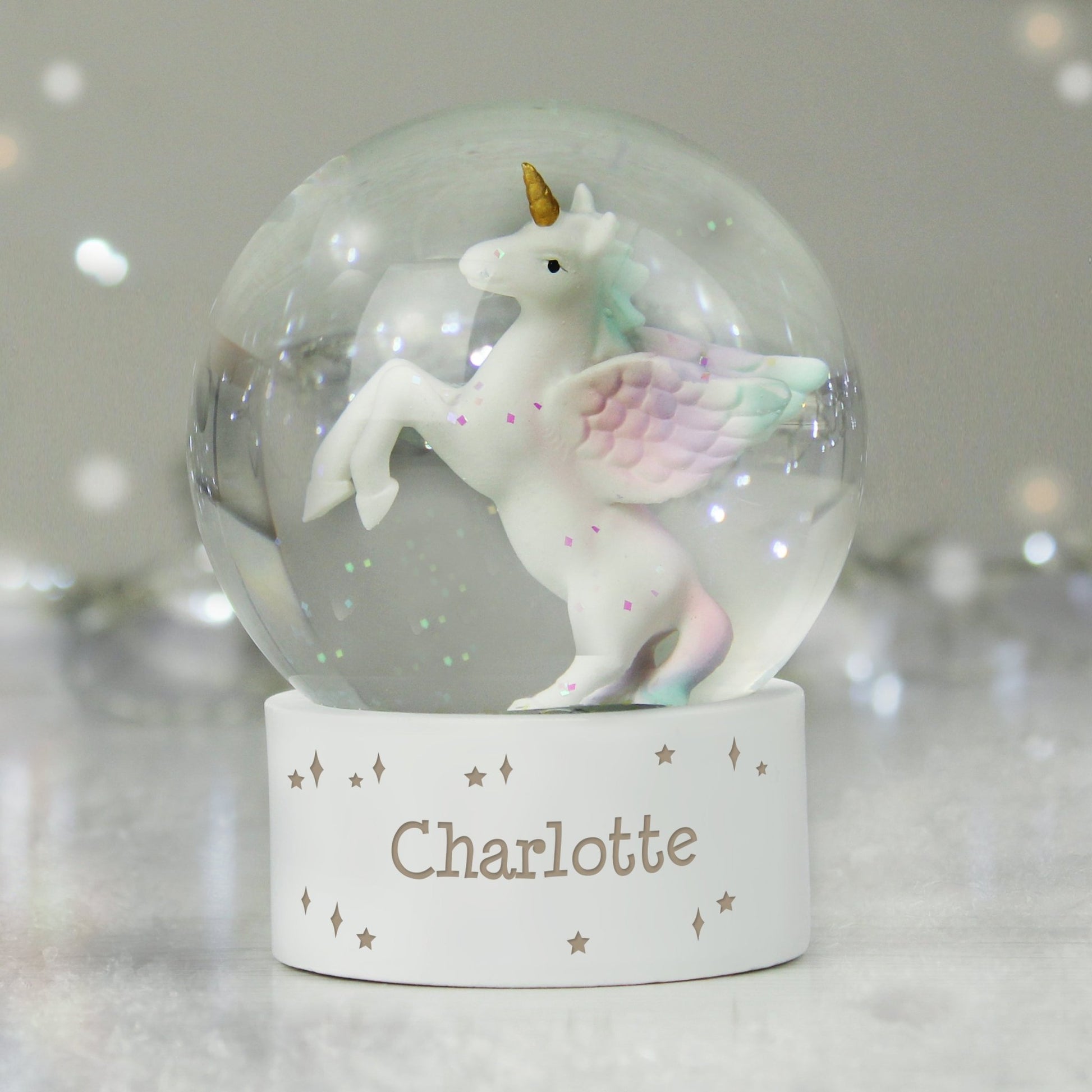 Personalised Unicorn Name Snow Globe | Inspired Creative Gifts