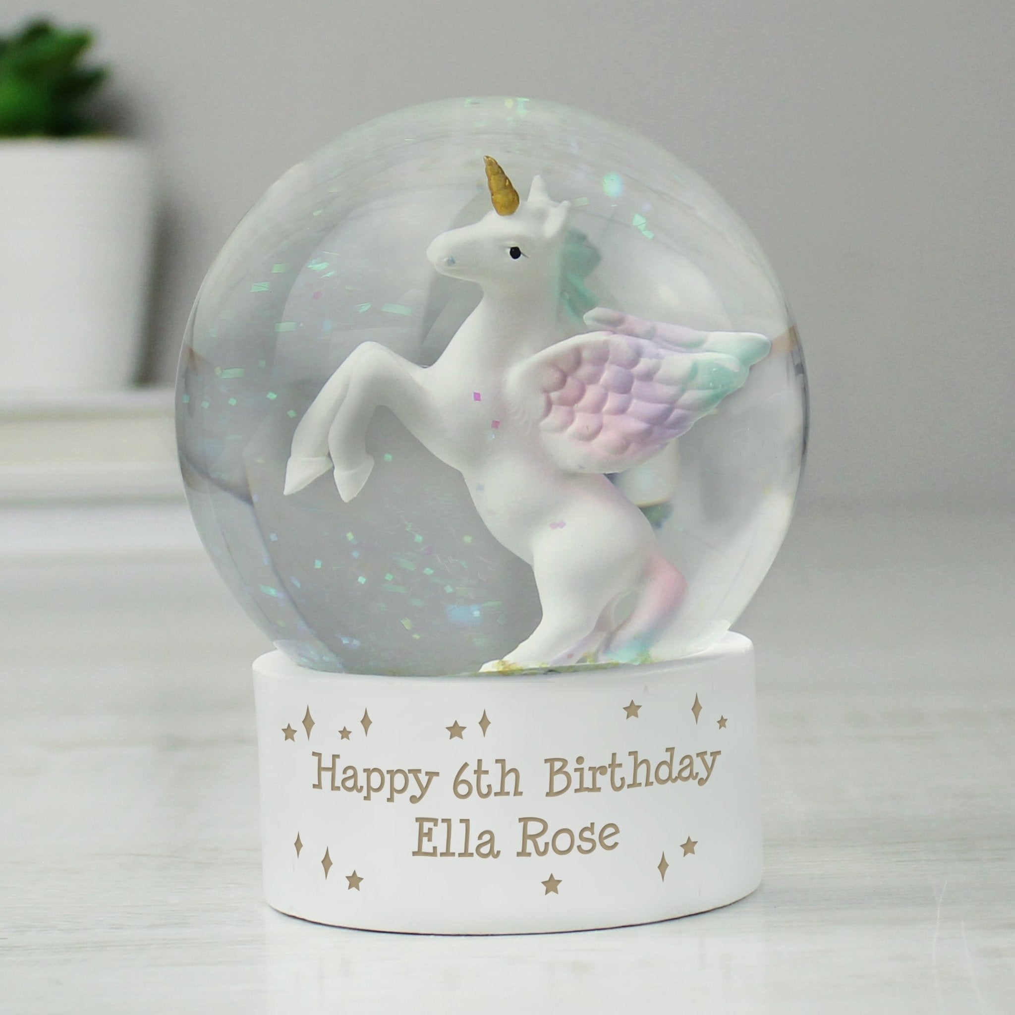 Personalised Unicorn Snow Globe | Inspired Creative Gifts | UK Supplier
