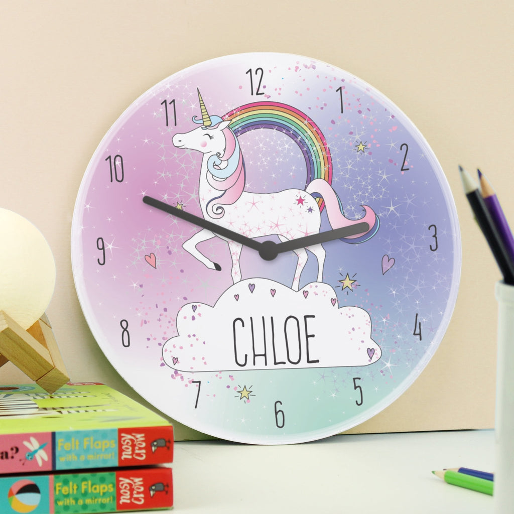 Personalised Unicorn Wooden Clock | Inspired Creative Gifts | UK Supplier