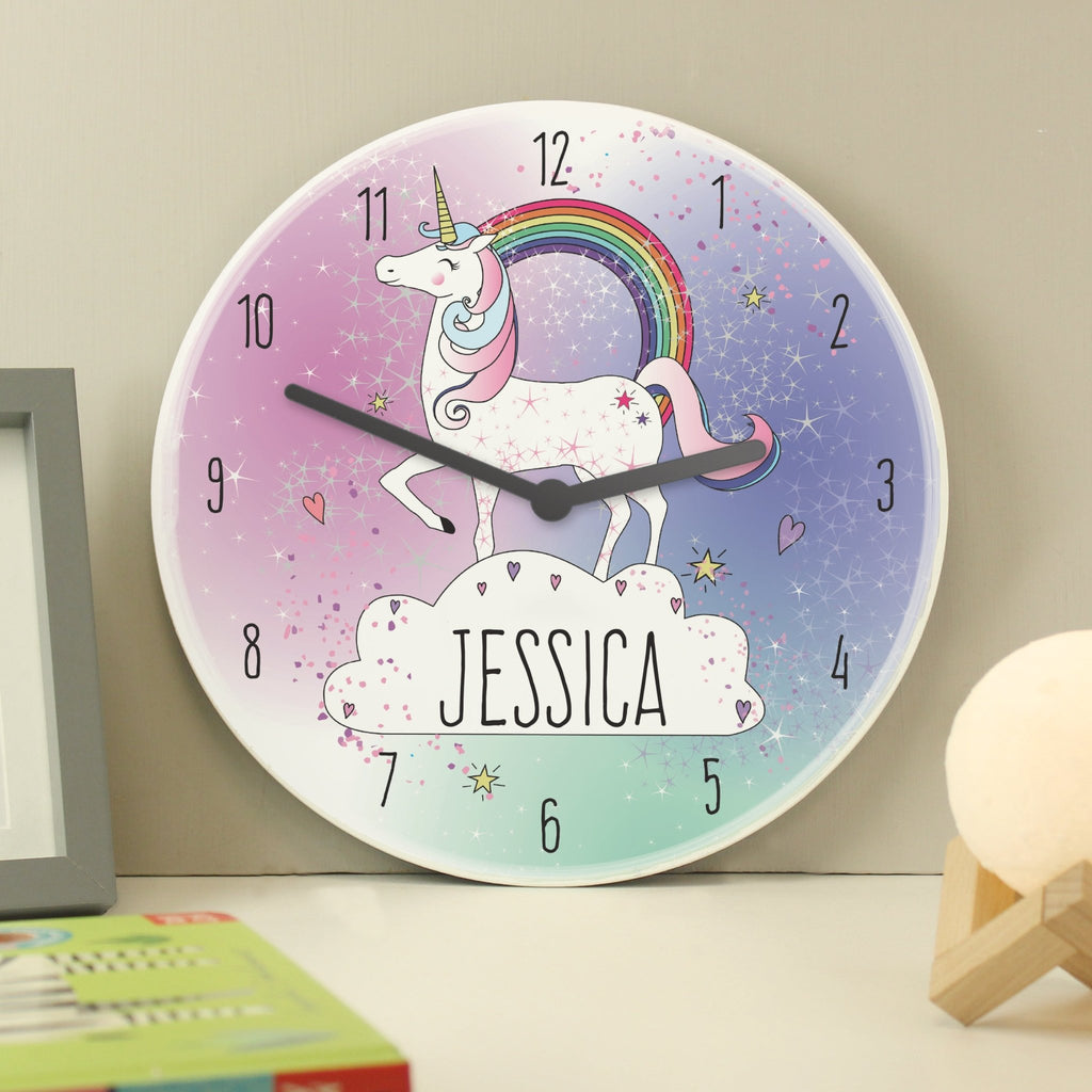 Personalised Unicorn Wooden Clock | Inspired Creative Gifts | UK Supplier