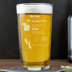 Personalised Vintage Football Supporter's Pint Glass | Inspired Creative Gifts | UK Supplier