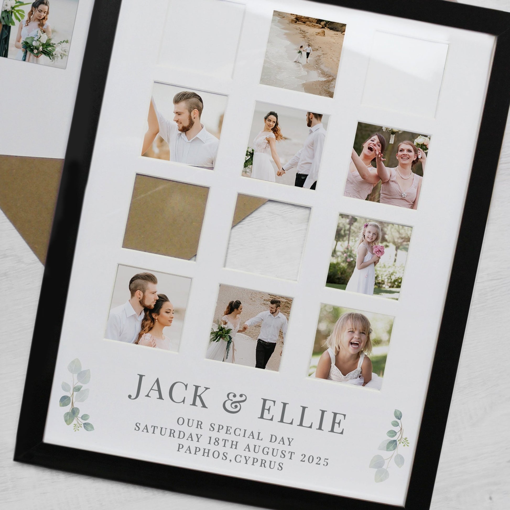 Personalised Wedding Black Multi Photo Frame | Inspired Creative Gifts | UK Supplier
