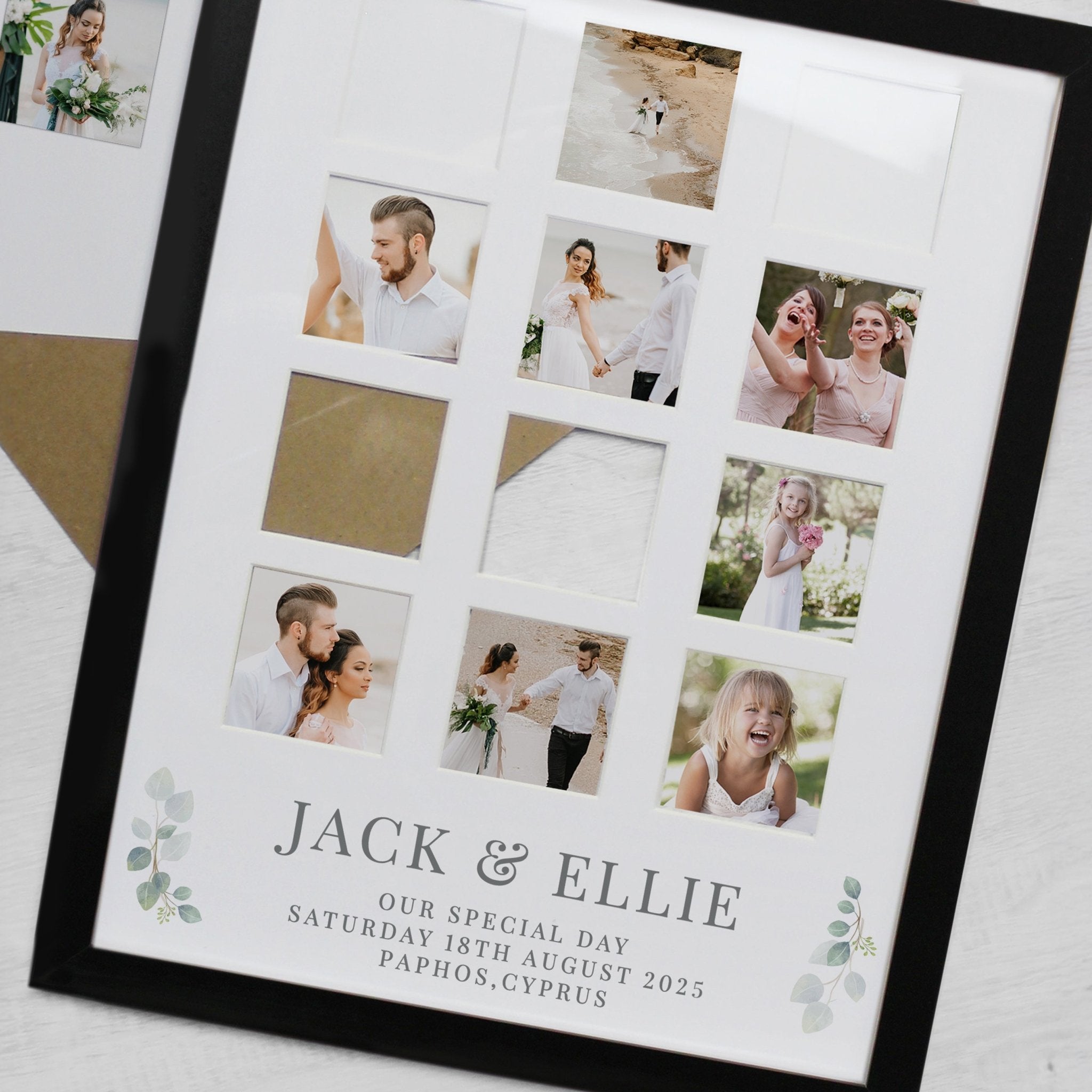 Personalised Wedding Black Multi Photo Frame | Inspired Creative Gifts | UK Supplier