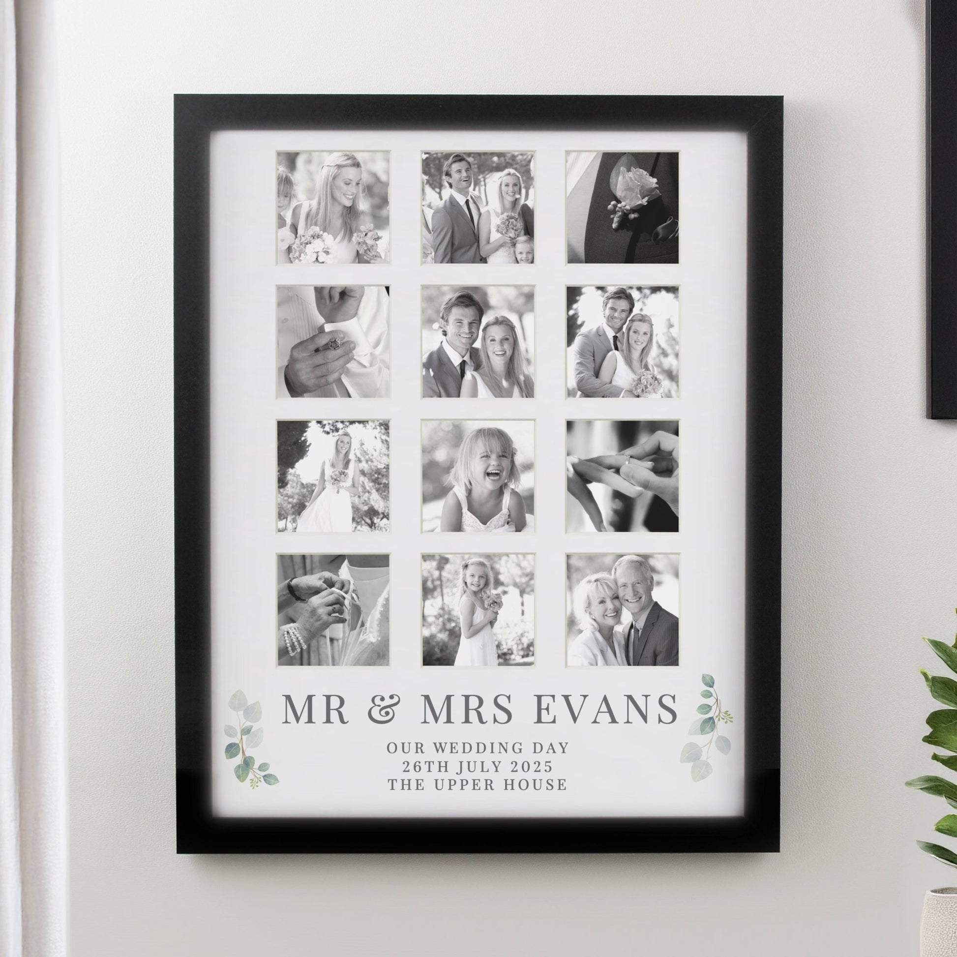 Personalised Wedding Black Multi Photo Frame | Inspired Creative Gifts | UK Supplier