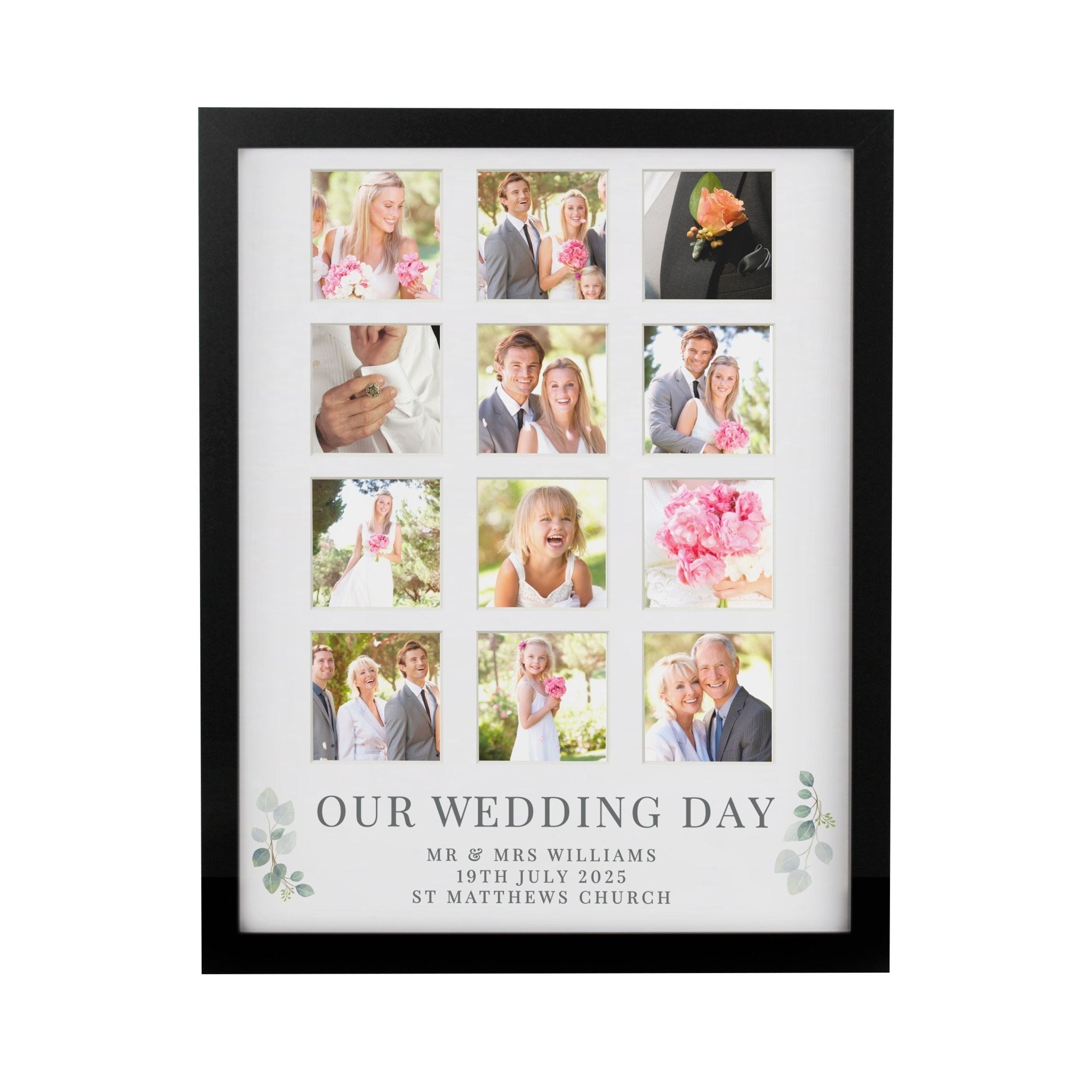 Personalised Wedding Black Multi Photo Frame | Inspired Creative Gifts | UK Supplier