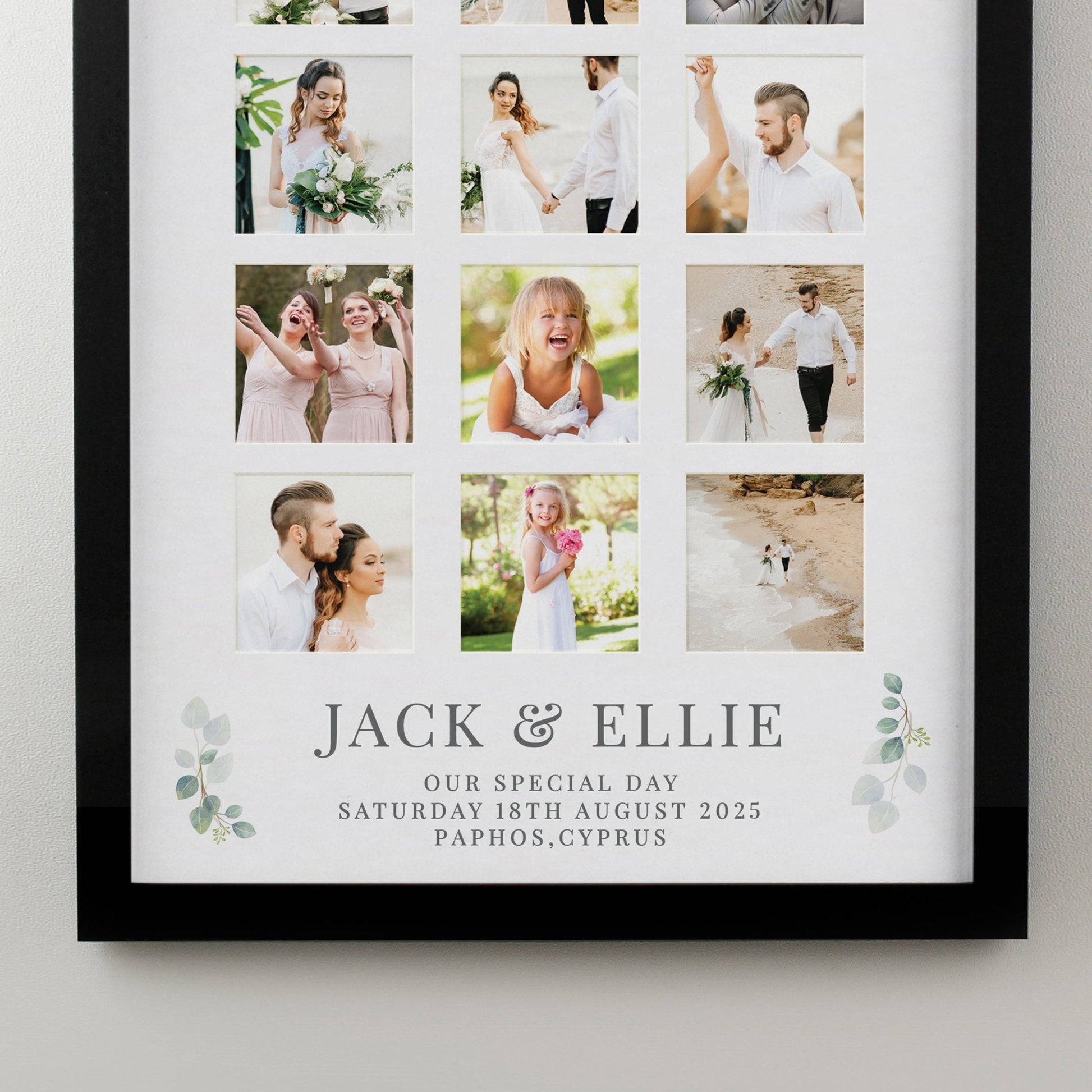 Personalised Wedding Black Multi Photo Frame | Inspired Creative Gifts | UK Supplier
