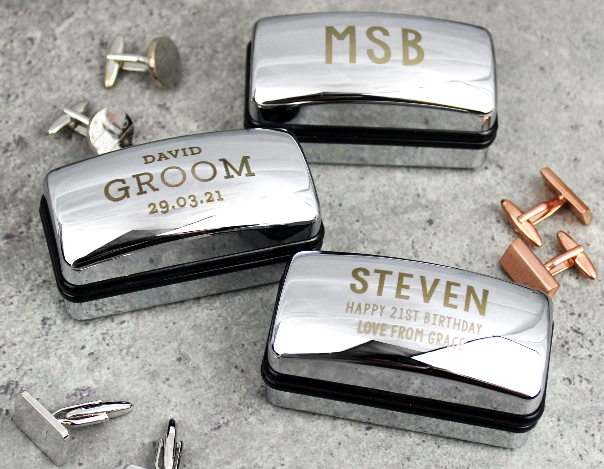 Personalised Wedding Cufflink Box | Inspired Creative Gifts | UK Supplier