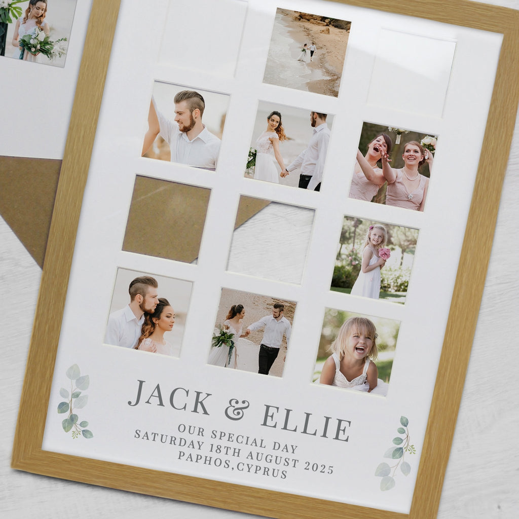 Personalised Wedding Oak Multi Photo Frame | Inspired Creative Gifts | UK Supplier