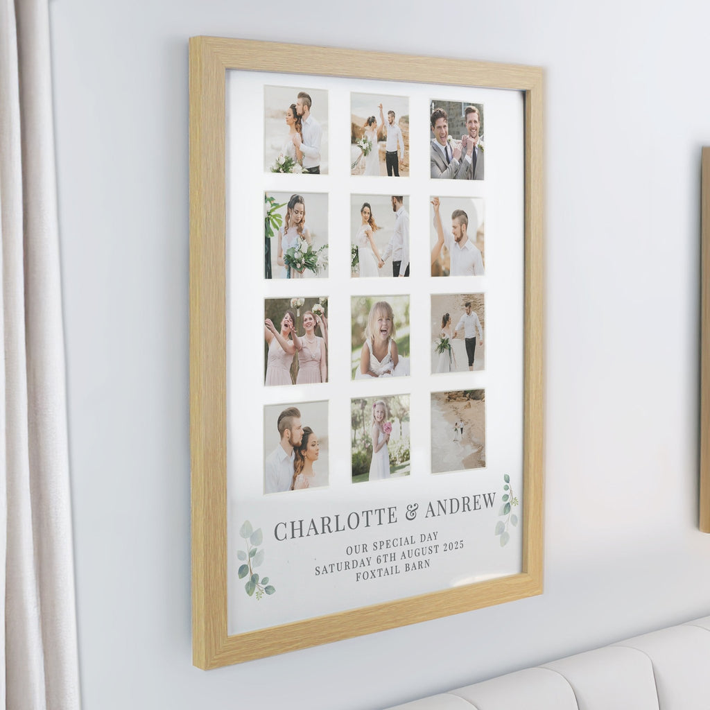 Personalised Wedding Oak Multi Photo Frame | Inspired Creative Gifts | UK Supplier
