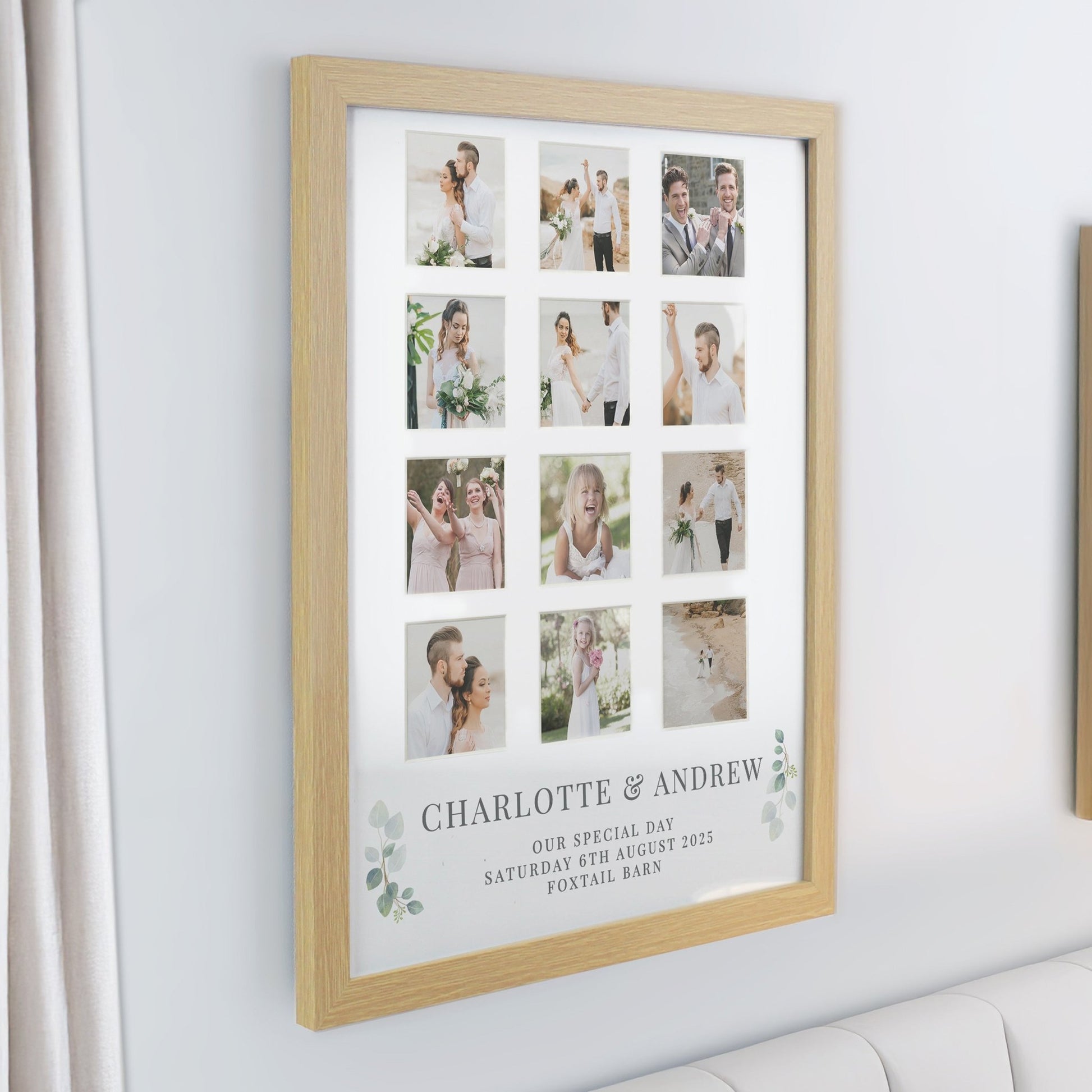 Personalised Wedding Oak Multi Photo Frame | Inspired Creative Gifts | UK Supplier