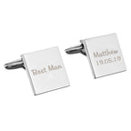 Personalised Wedding Role Square Cufflinks - 1 line | Inspired Creative Gifts | UK Supplier
