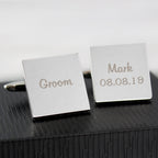 Personalised Wedding Role Square Cufflinks - 1 line | Inspired Creative Gifts | UK Supplier