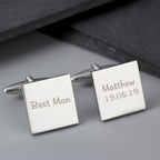 Personalised Wedding Role Square Cufflinks - 1 line | Inspired Creative Gifts | UK Supplier