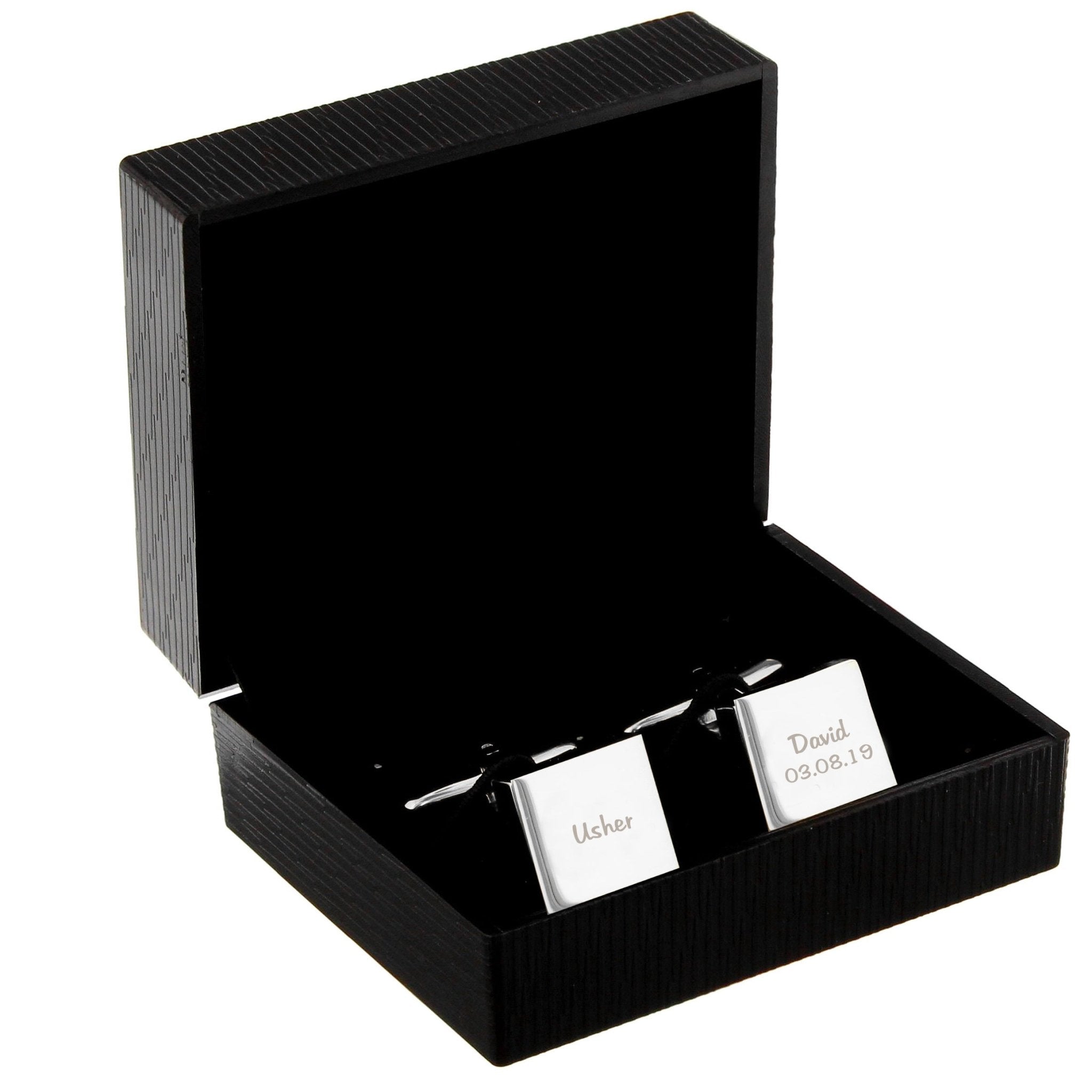 Personalised Wedding Role Square Cufflinks - 1 line | Inspired Creative Gifts | UK Supplier