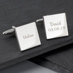 Personalised Wedding Role Square Cufflinks - 1 line | Inspired Creative Gifts | UK Supplier