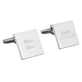 Personalised Wedding Role Square Cufflinks - 2 line | Inspired Creative Gifts | UK Supplier