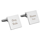 Personalised Wedding Role Square Cufflinks - 2 line | Inspired Creative Gifts | UK Supplier