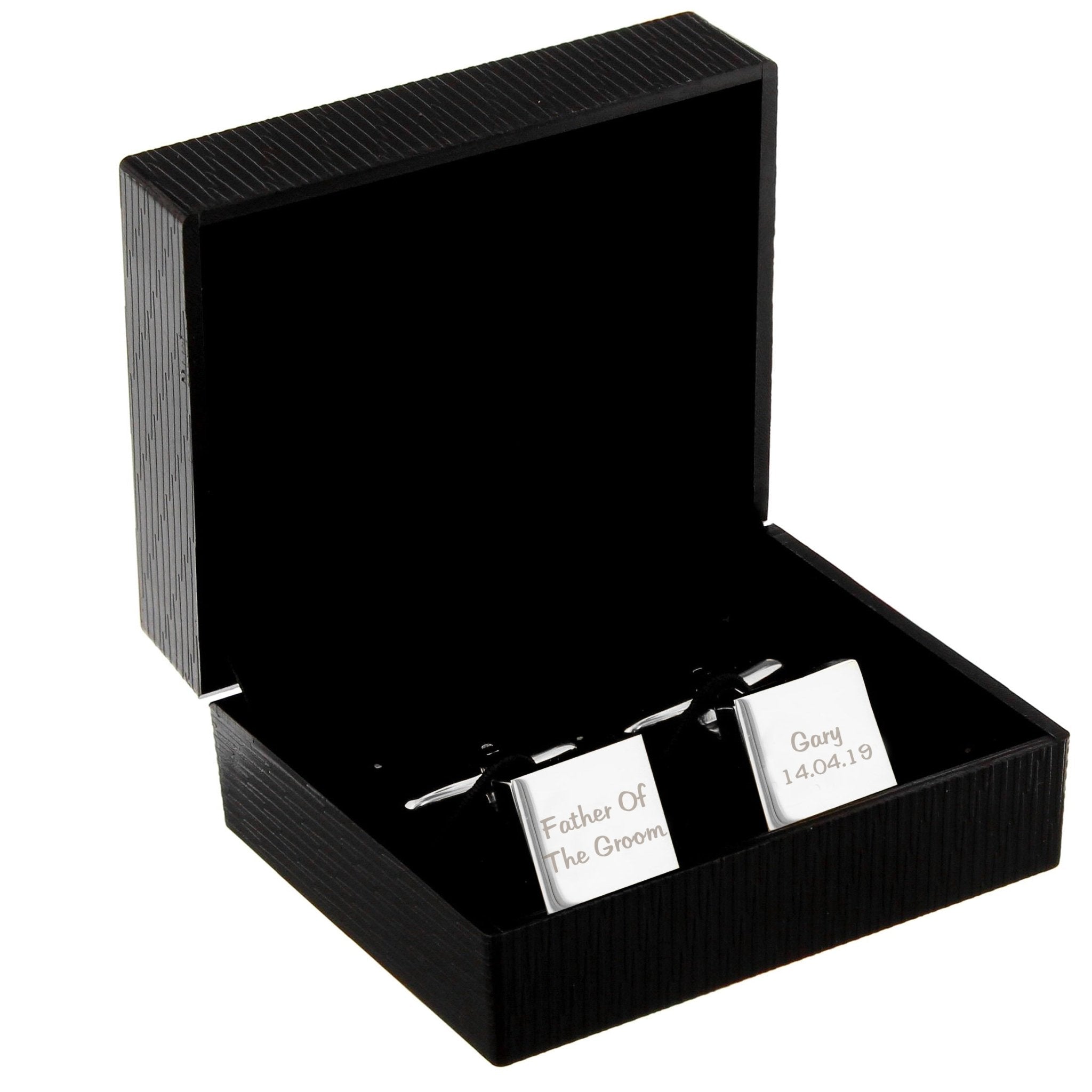 Personalised Wedding Role Square Cufflinks - 2 line | Inspired Creative Gifts | UK Supplier