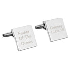 Personalised Wedding Role Square Cufflinks - 3 lines | Inspired Creative Gifts | UK Supplier