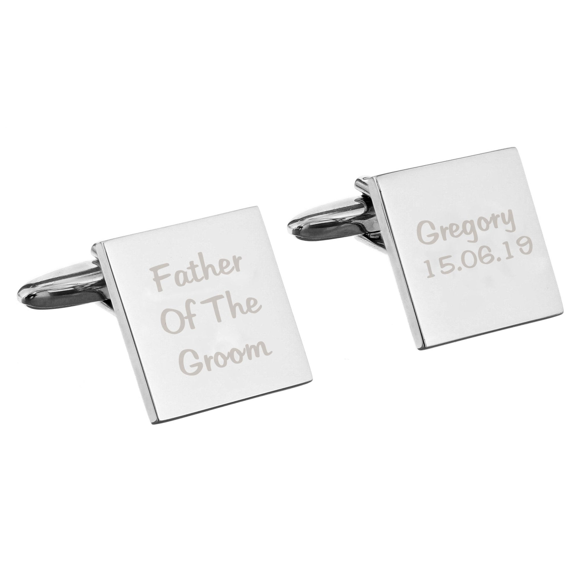 Personalised Wedding Role Square Cufflinks - 3 lines | Inspired Creative Gifts | UK Supplier
