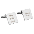 Personalised Wedding Role Square Cufflinks - 3 lines | Inspired Creative Gifts | UK Supplier