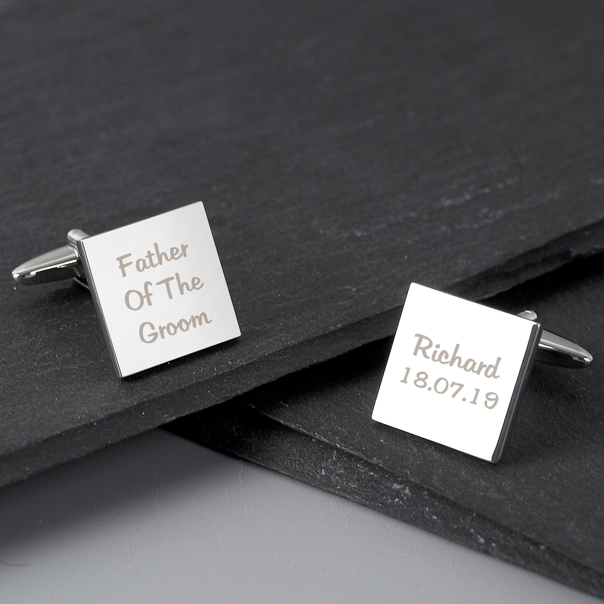 Personalised Wedding Role Square Cufflinks - 3 lines | Inspired Creative Gifts | UK Supplier
