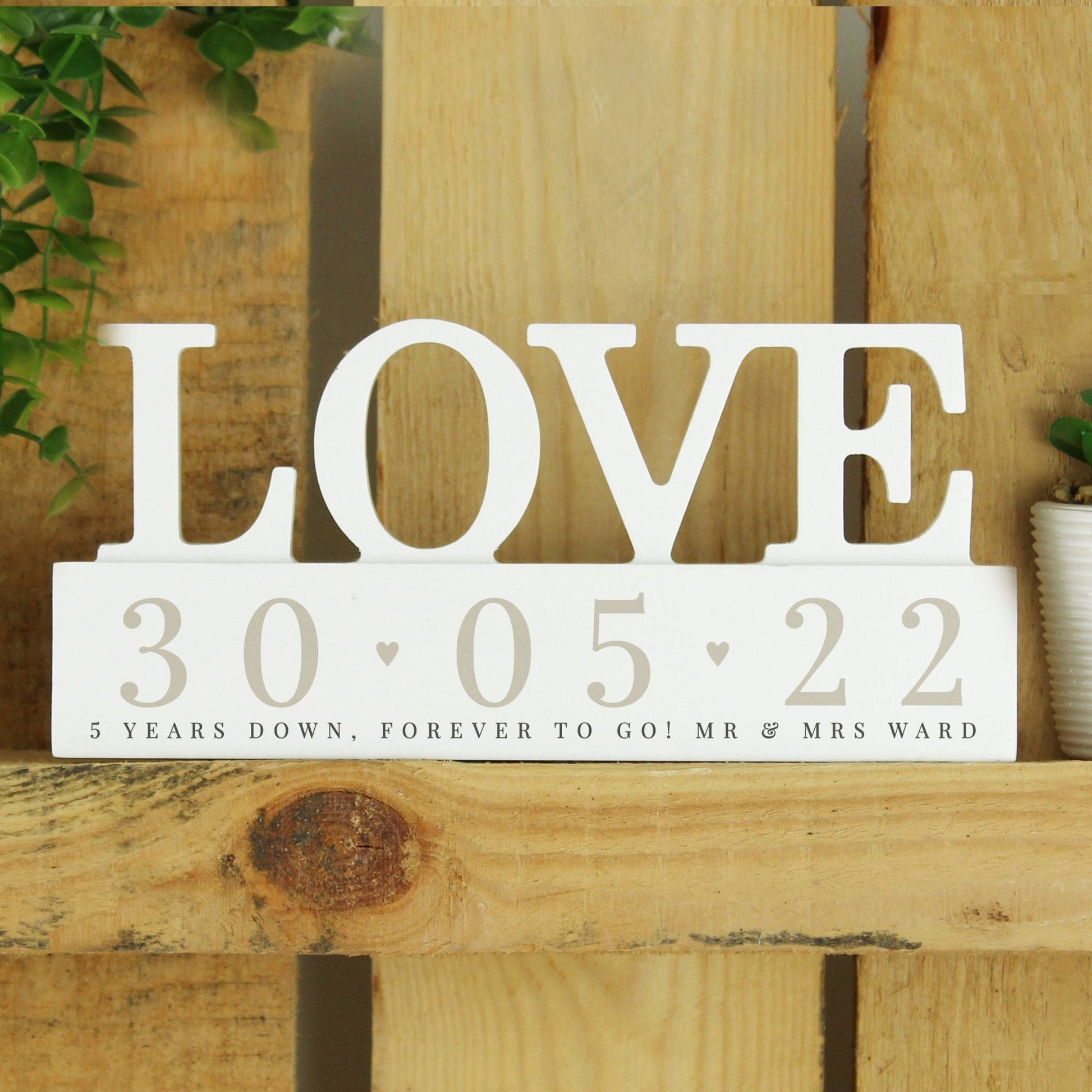 Personalised Wedding| Valentine | Anniversary Big Date Wooden Love Ornament | Inspired Creative Gifts | UK Supplier