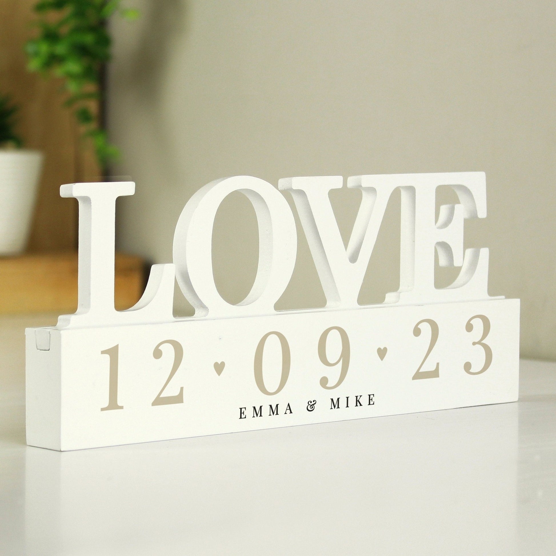Personalised Wedding| Valentine | Anniversary Big Date Wooden Love Ornament | Inspired Creative Gifts | UK Supplier