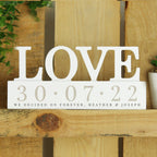 Personalised Wedding| Valentine | Anniversary Big Date Wooden Love Ornament | Inspired Creative Gifts | UK Supplier