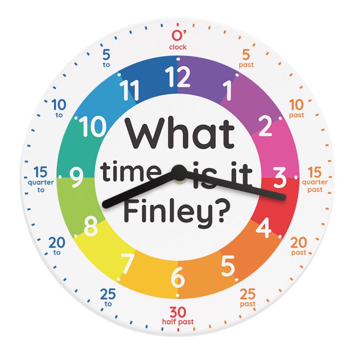 Personalised What Time Is It? Wooden Clock | Inspired Creative Gifts | UK Supplier