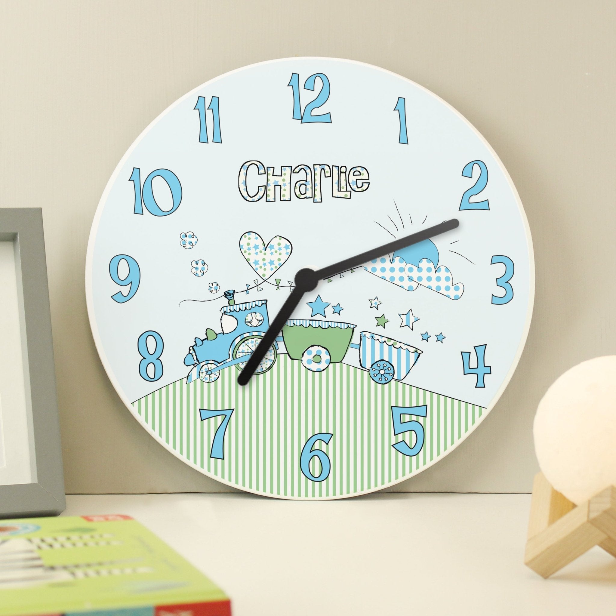 Personalised Whimsical Train Clock | Inspired Creative Gifts | UK Supplier