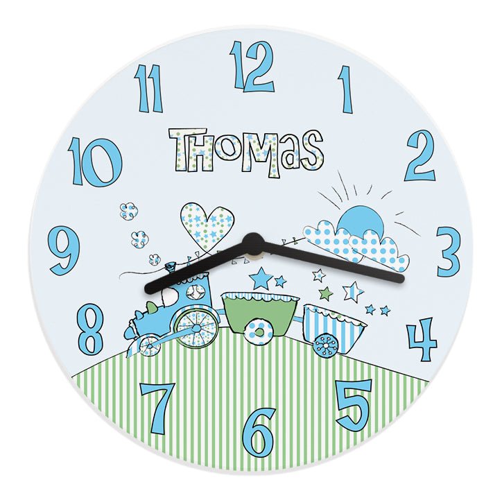 Personalised Whimsical Train Clock | Inspired Creative Gifts | UK Supplier