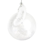 Personalised White Feather Glass Bauble | Inspired Creative Gifts