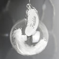 Personalised White Feather Glass Bauble | Inspired Creative Gifts