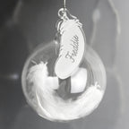 Personalised White Feather Glass Bauble | Inspired Creative Gifts