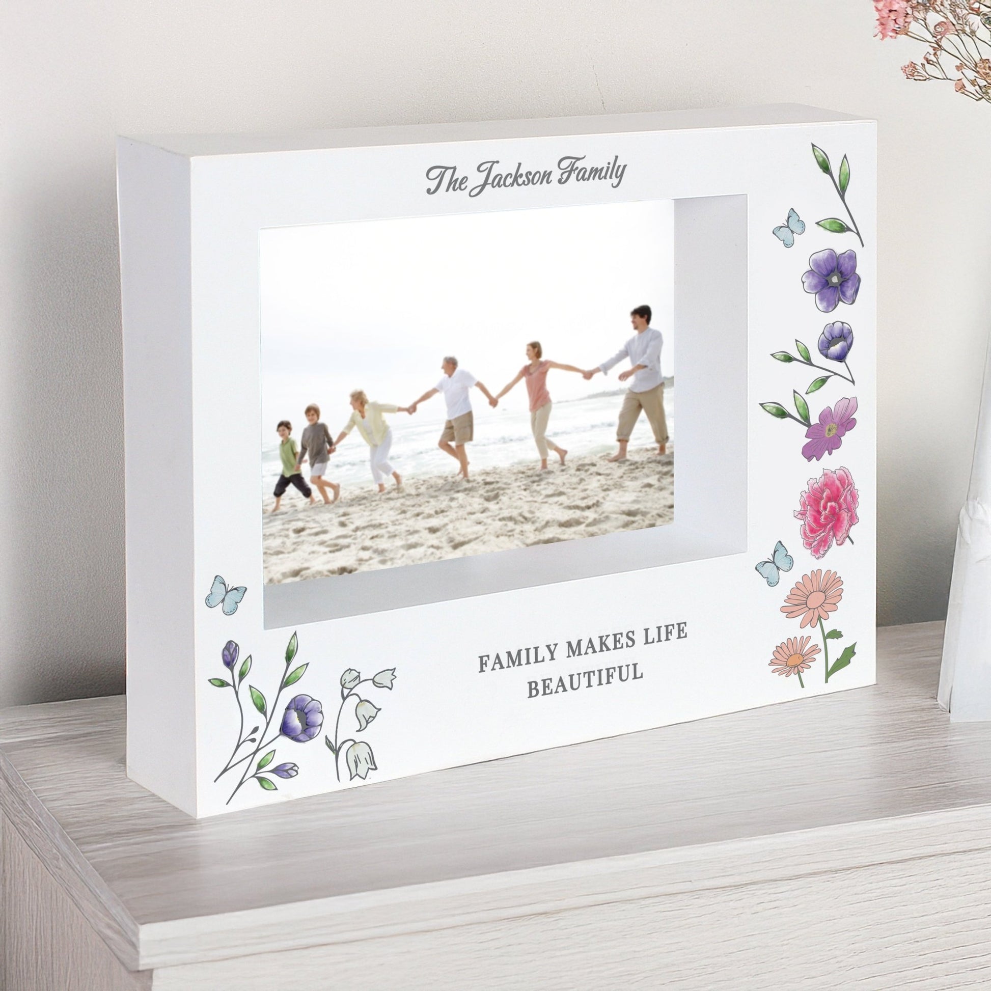 Personalised Wild Flowers Box Photo Frame | Inspired Creative Gifts | UK Supplier