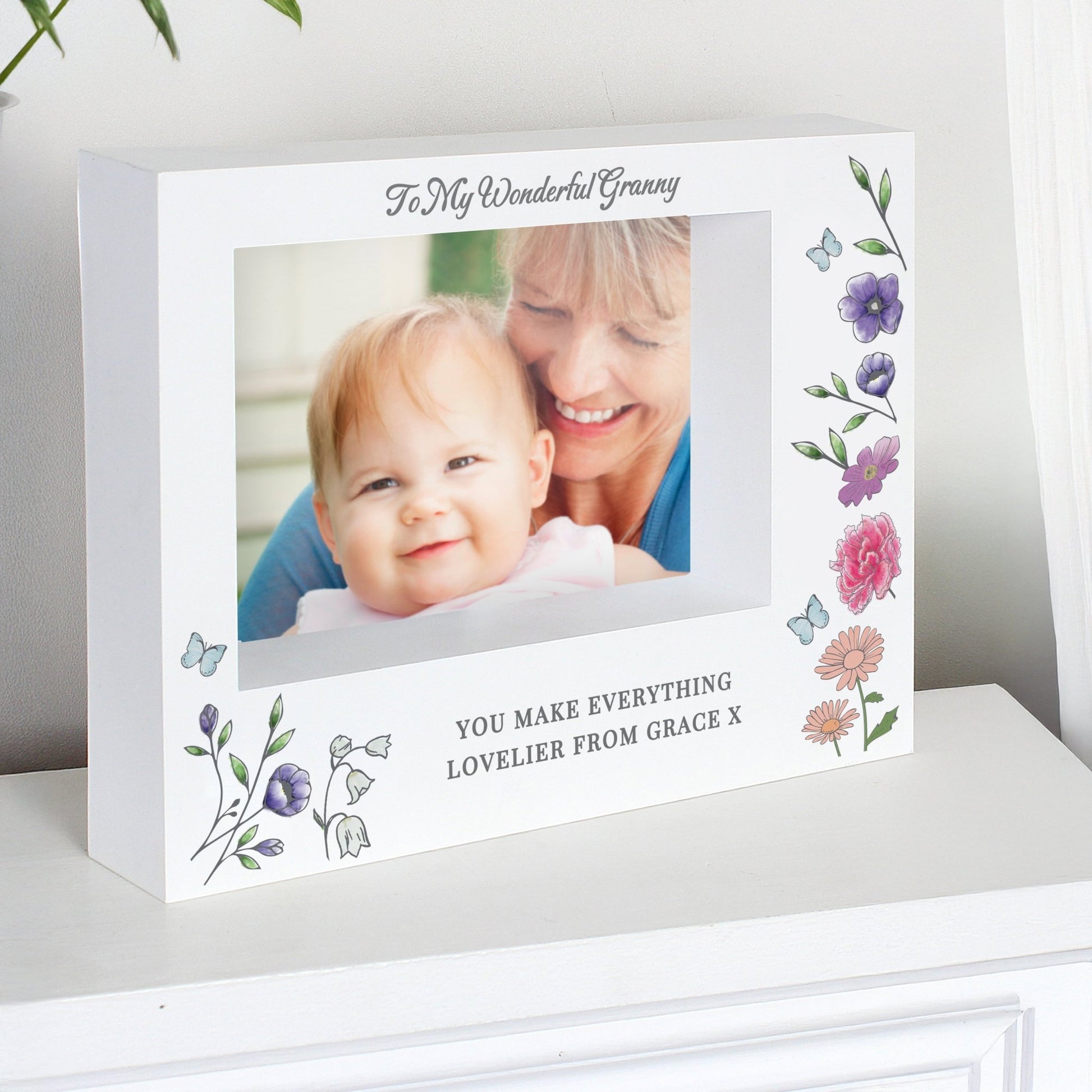 Personalised Wild Flowers Box Photo Frame | Inspired Creative Gifts | UK Supplier