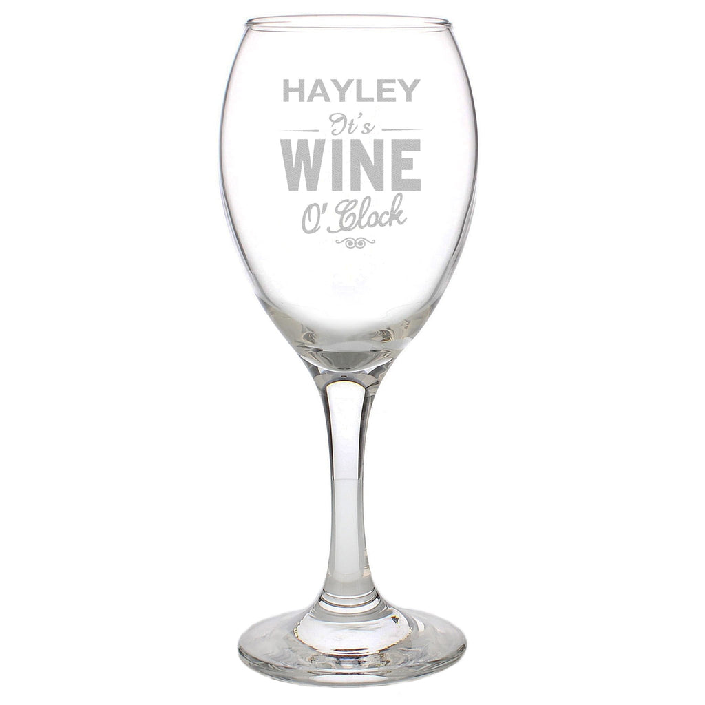 Personalised Wine O'Clock Engraved Wine Glass | Inspired Creative Gifts | UK Supplier