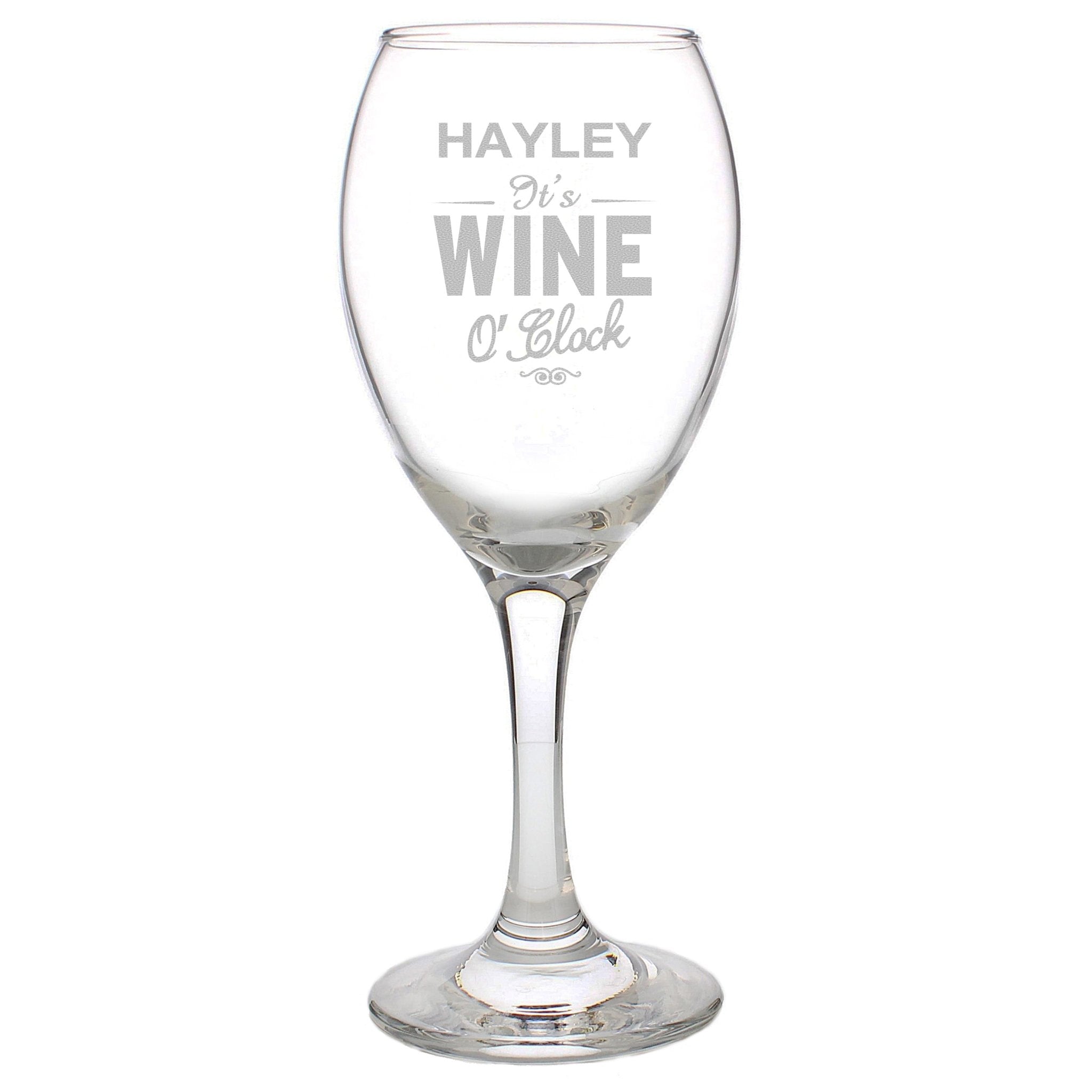 Personalised Wine O'Clock Engraved Wine Glass | Inspired Creative Gifts | UK Supplier